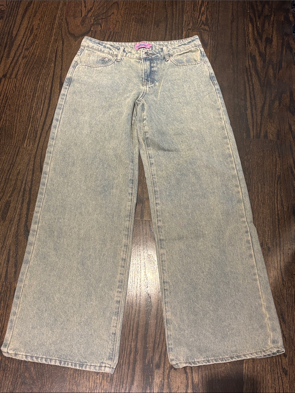 Edikted Light Blue Wide-Leg Jeans